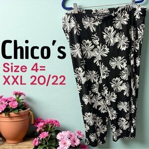 Chico's Monochrome Floral Blouse